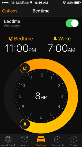 Chức năng iOS 10: Tính năng nhắc nhở đi ngủ Bedtime